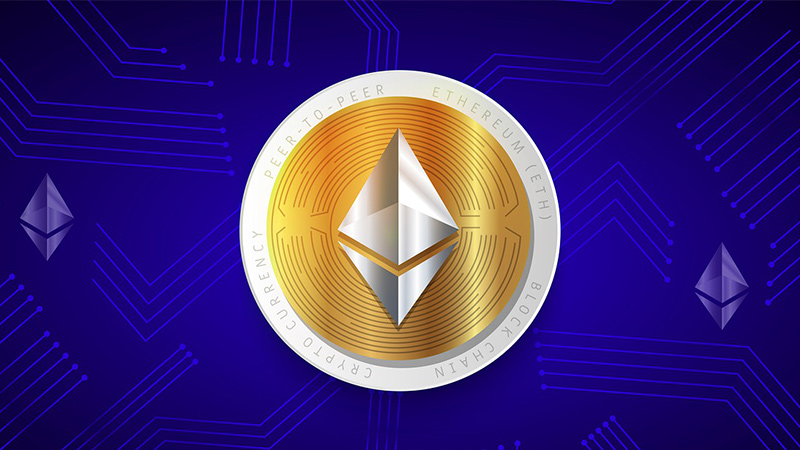 image featuring the Ethereum logo (the company behind the merge)