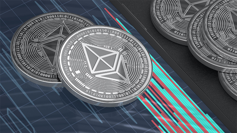 Polygon MATIC offers scaling solutions for Ethereum (silver coins on a colorful background)