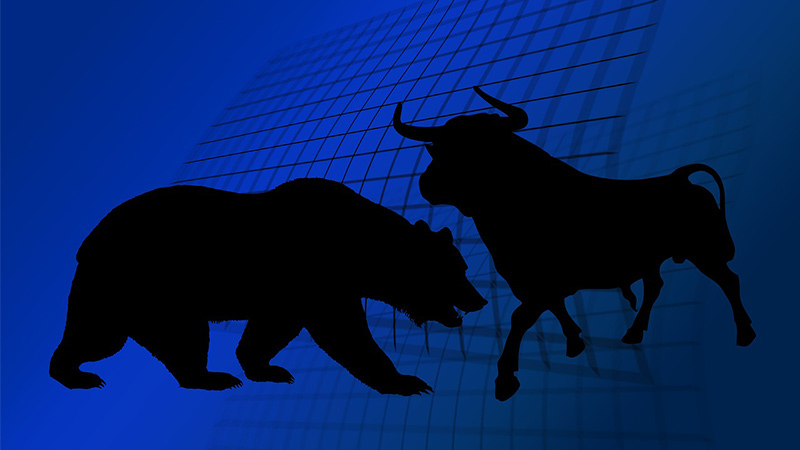 graphic image of a bear and bull (crypto markets)